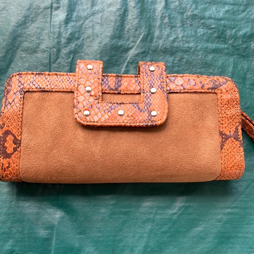 J Lo Brown Snake Print Mini Purse